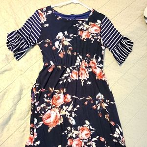 Sweet Claire Navy with flowers Dress